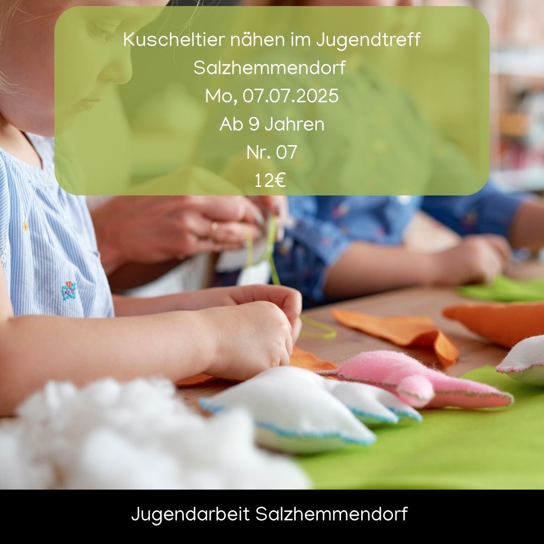 Kuscheltier nähen im Jugendtreff Salzhemmendorf image