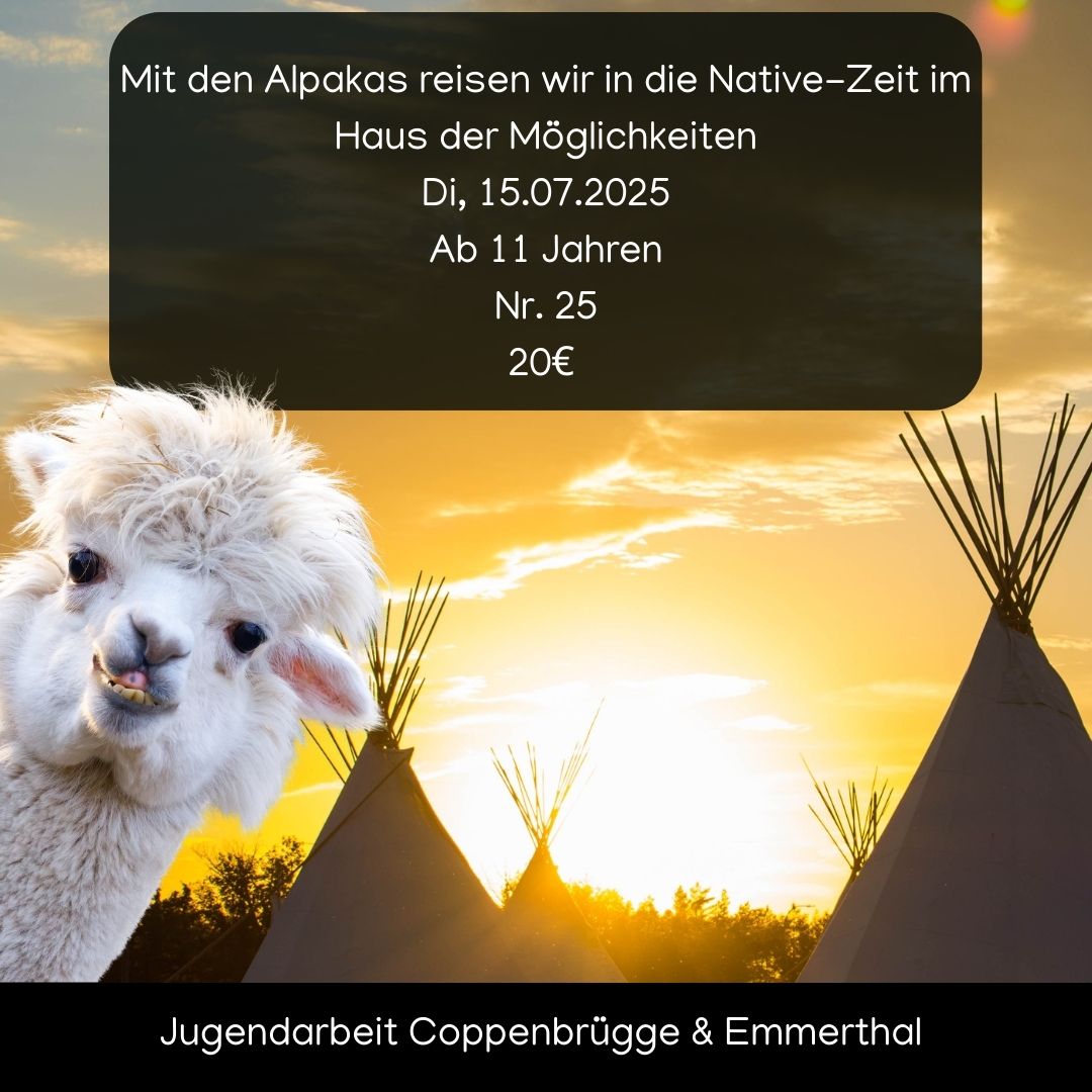 Mit den Alpakas reisen wir in die Native-Zeit im Haus der Möglichkeiten image