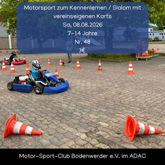 Motorsport zum Kennenlernen / Slalom mit vereinseigenen Karts image
